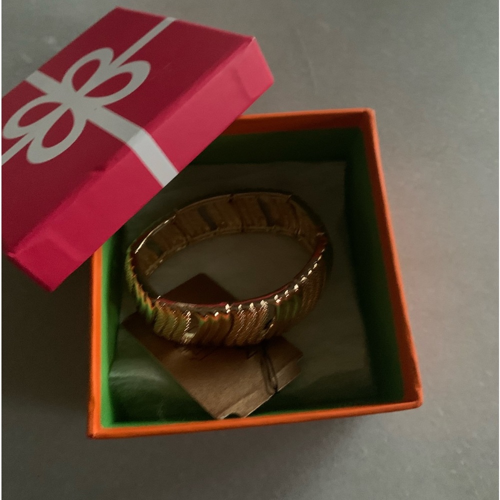 Monet Gold Chucky Stretch Bangle - Picture 3 of 3
